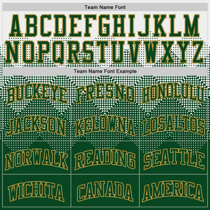 Custom White Green-Old Gold Gradient Square Shapes Round Neck Sublimation Basketball Suit Jersey - Sky-Custom