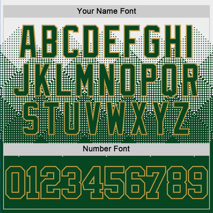 Custom White Green-Old Gold Gradient Square Shapes Round Neck Sublimation Basketball Suit Jersey - Sky-Custom