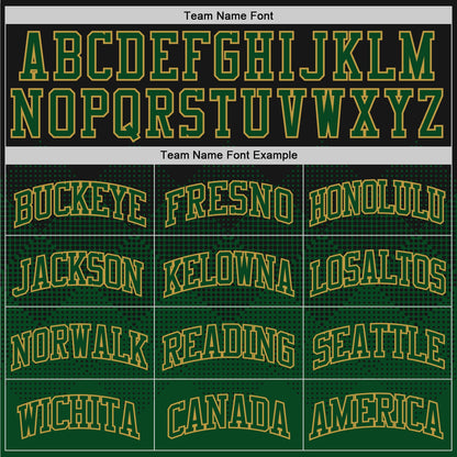 Custom Black Green-Old Gold Fade Fashion Round Neck Sublimation Basketball Suit Jersey - Sky-Custom