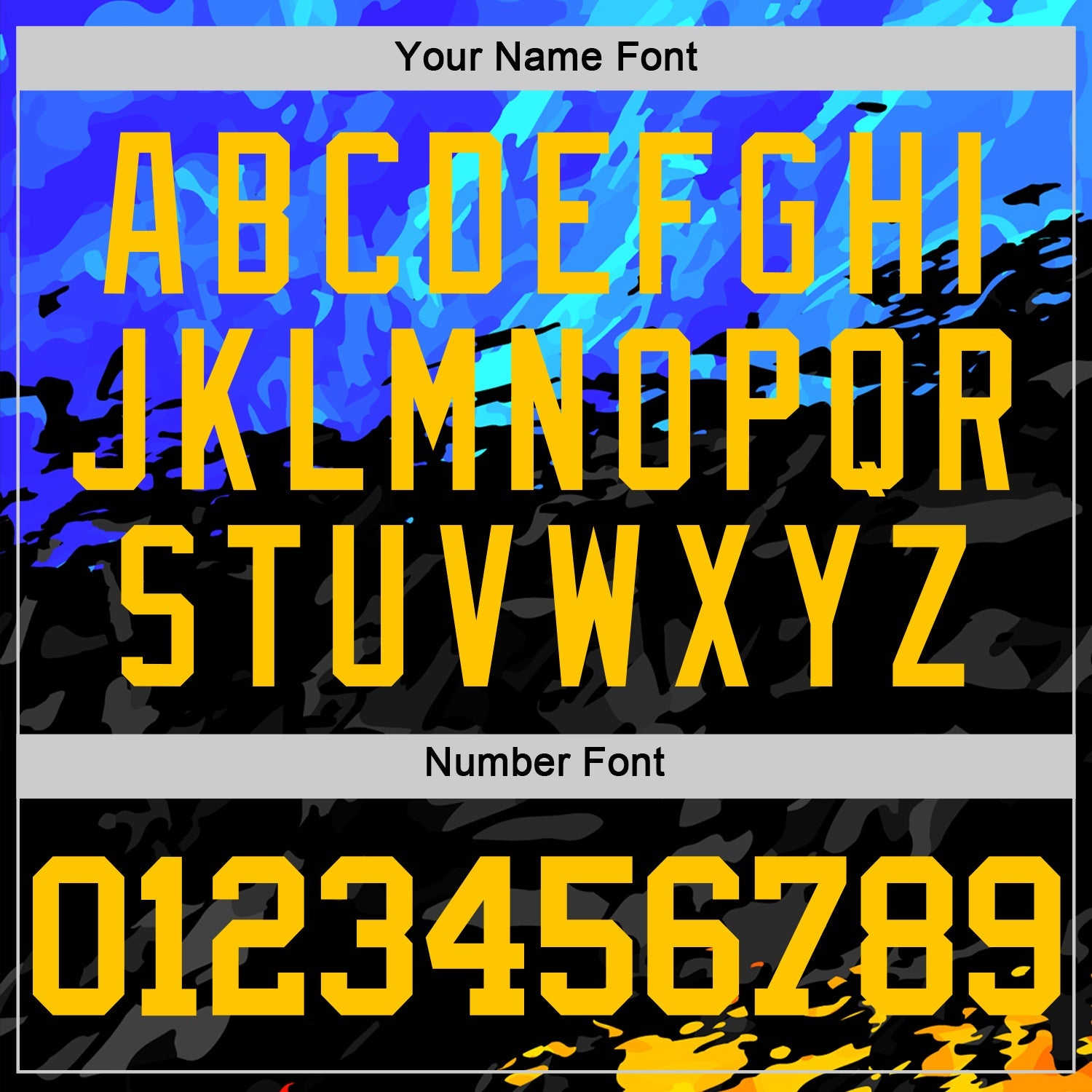 Custom Figure Yellow Royal-Black Splash Round Neck Sublimation Basketball Suit Jersey - Sky-Custom