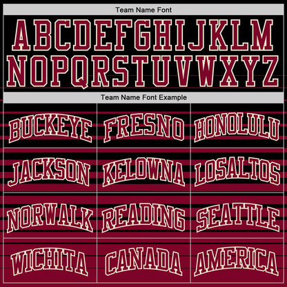 Custom Black Maroon-Cream Pinstripe Fade Fashion Round Neck Sublimation Basketball Suit Jersey - Sky-Custom