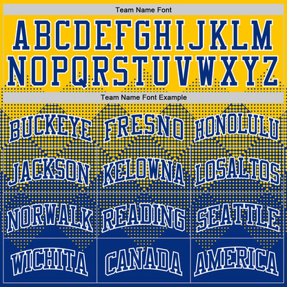 Custom Yellow Royal-White Gradient Square Shapes Round Neck Sublimation Basketball Suit Jersey - Sky-Custom
