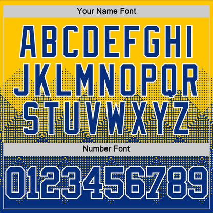 Custom Yellow Royal-White Gradient Square Shapes Round Neck Sublimation Basketball Suit Jersey - Sky-Custom