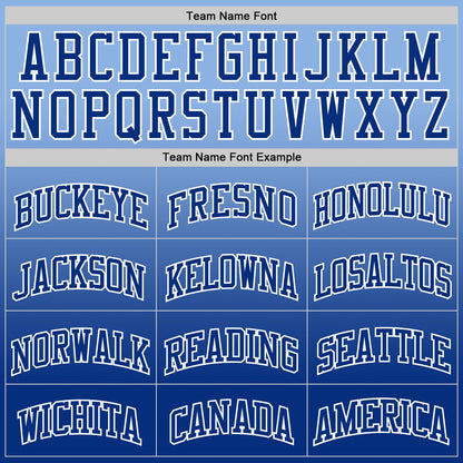 Custom Light Blue Royal-White Fade Fashion Round Neck Sublimation Basketball Suit Jersey - Sky-Custom