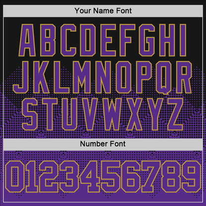 Custom Black Purple-Old Gold Fade Fashion Round Neck Sublimation Basketball Suit Jersey - Sky-Custom