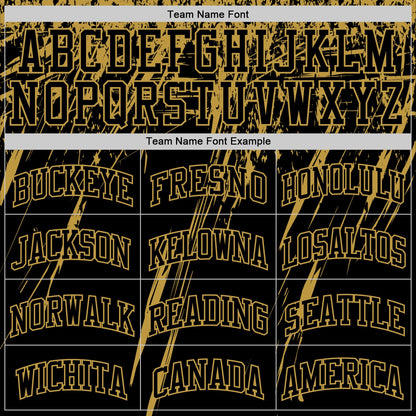 Custom Black Old Gold Splash Round Neck Sublimation Basketball Suit Jersey - Sky-Custom