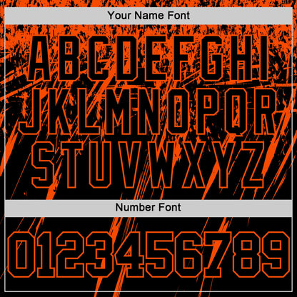 Custom Black Orange Splash Round Neck Sublimation Basketball Suit Jersey - Sky-Custom