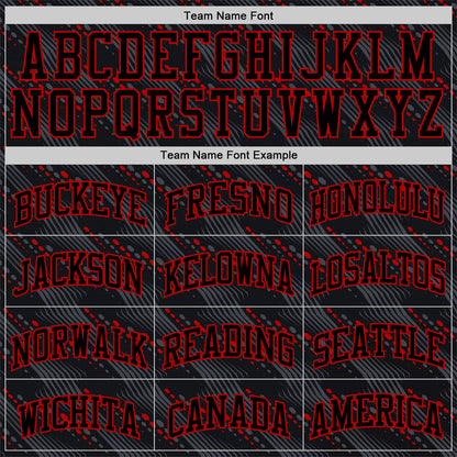 Custom Black Red Slant Lines Round Neck Sublimation Basketball Suit Jersey - Sky-Custom