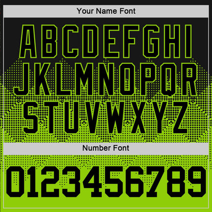 Custom Black Neon Green Gradient Square Shapes Round Neck Sublimation Basketball Suit Jersey - Sky-Custom