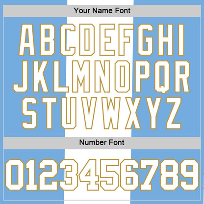 Custom Light Blue White-Old Gold Argentinian Flag Round Neck Sublimation Basketball Suit Jersey - Sky-Custom