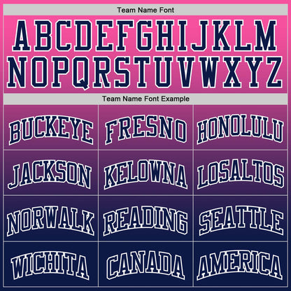 Custom Pink Navy-White Fade Fashion Round Neck Sublimation Basketball Suit Jersey - Sky-Custom