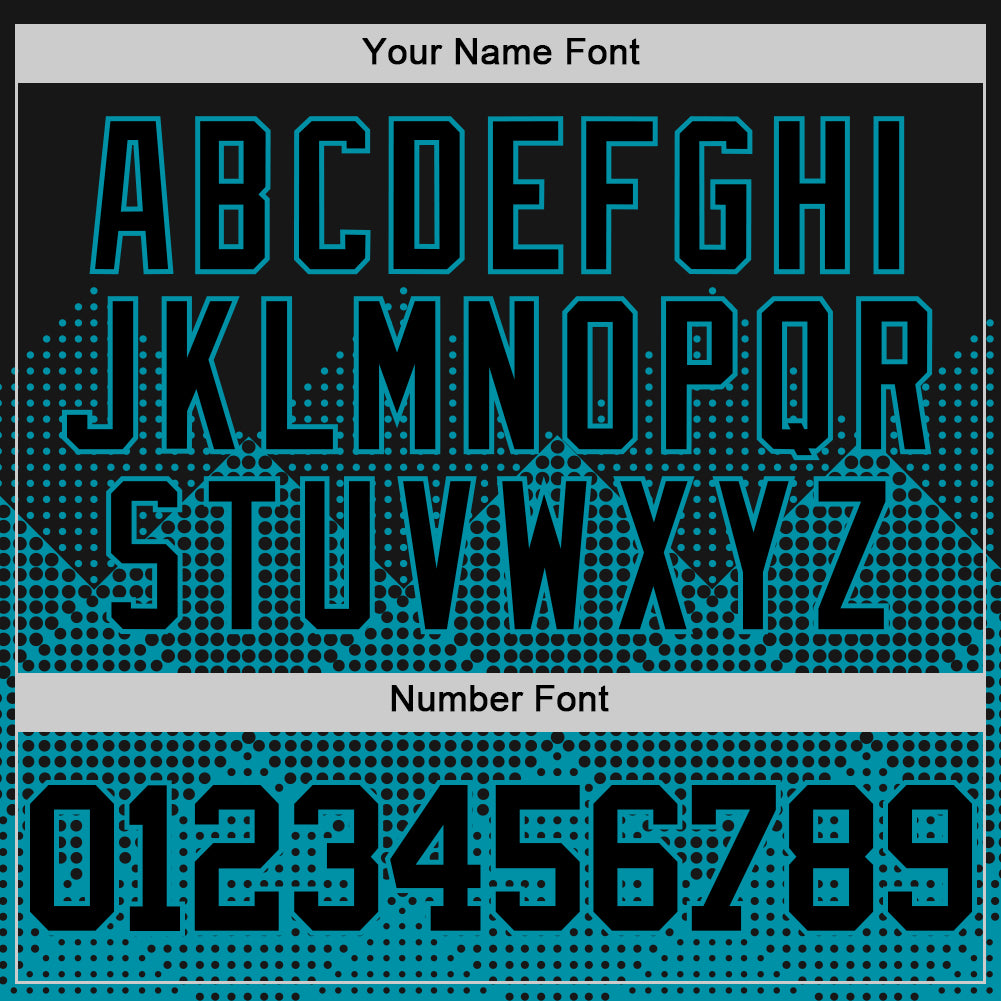 Custom Black Teal Gradient Square Shapes Round Neck Sublimation Basketball Suit Jersey - Sky-Custom