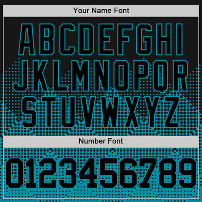 Custom Black Teal Gradient Square Shapes Round Neck Sublimation Basketball Suit Jersey - Sky-Custom