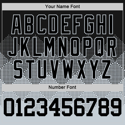 Custom Black Silver Gradient Square Shapes Round Neck Sublimation Basketball Suit Jersey - Sky-Custom