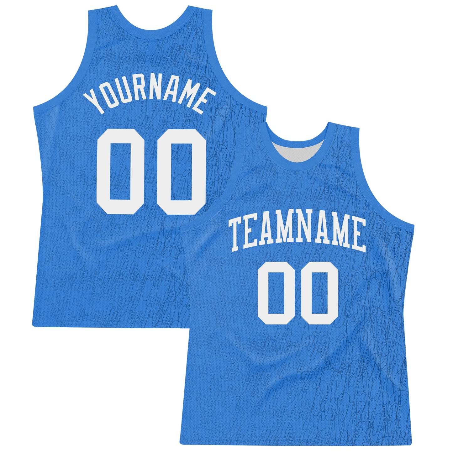 Custom Light Blue White Line Round Neck Sublimation Basketball Suit Jersey - Sky-Custom