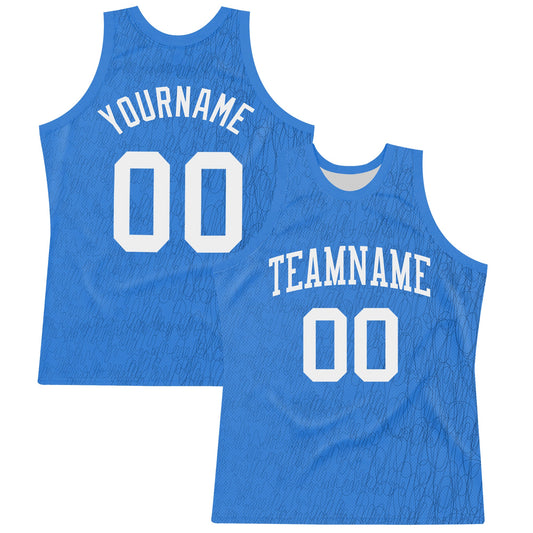 Custom Light Blue White Line Round Neck Sublimation Basketball Suit Jersey - Sky-Custom