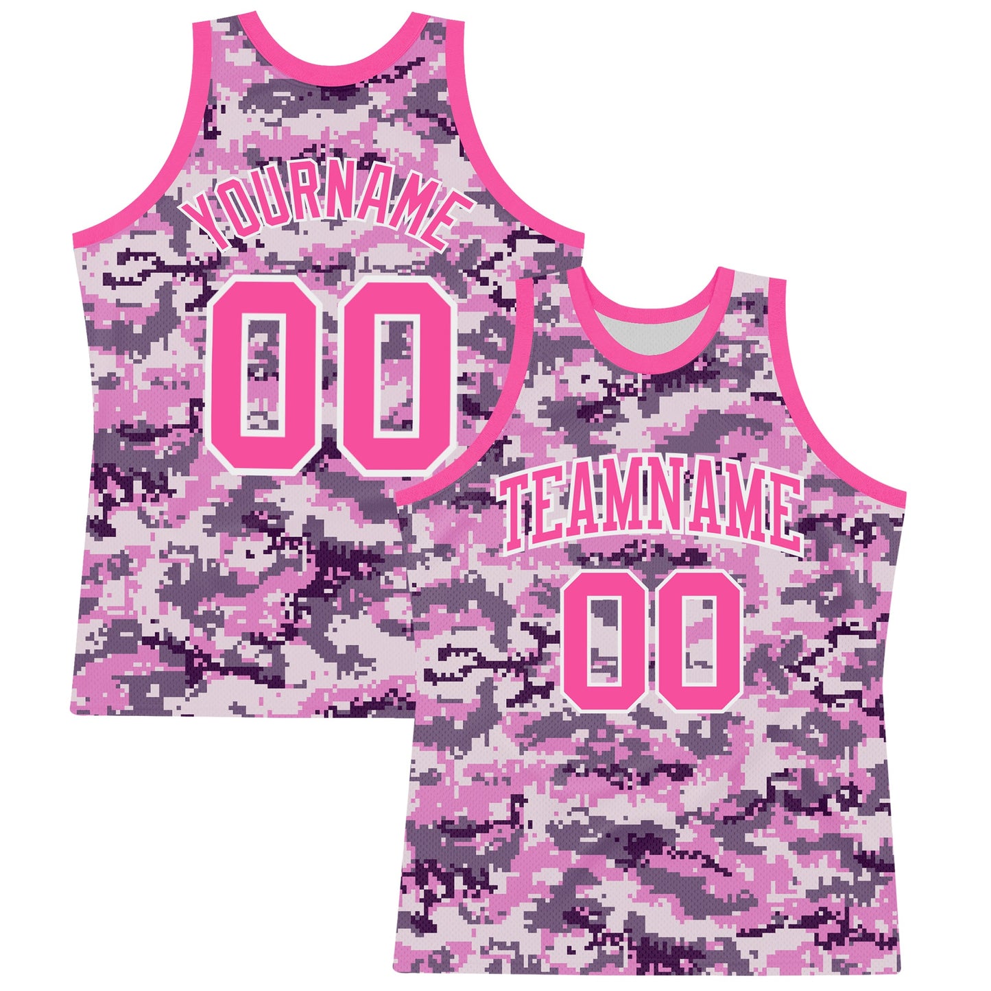 Custom Camo Pink-White Round Neck Sublimation Salute To Service Basketball Suit Jersey - Sky-Custom