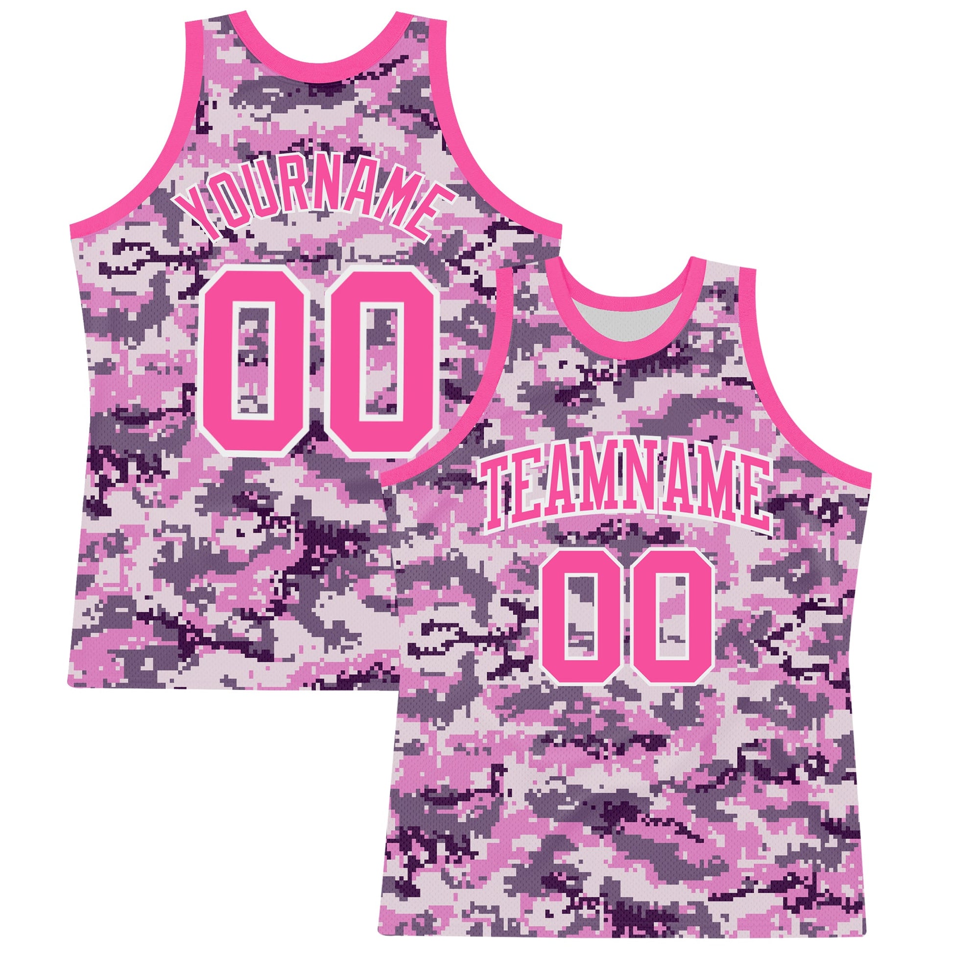 Custom Camo Pink-White Round Neck Sublimation Salute To Service Basketball Suit Jersey - Sky-Custom