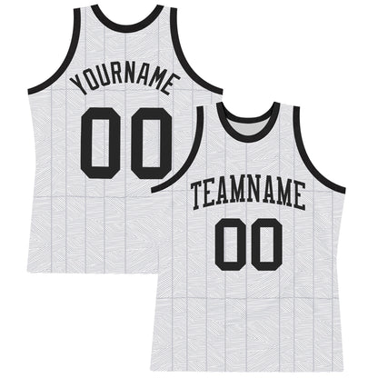 Custom Gray Black-White Line Round Neck Sublimation Basketball Suit Jersey - Sky-Custom