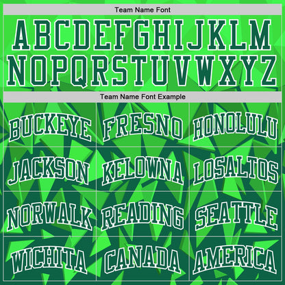 Custom Green Grass Green-White Geometric Shape Round Neck Sublimation Basketball Suit Jersey - Sky-Custom