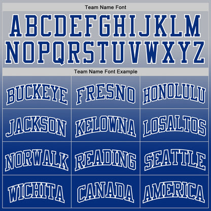 Custom Gray Royal-White Fade Fashion Round Neck Sublimation Basketball Suit Jersey - Sky-Custom