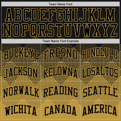 Custom Black Old Gold Gradient Square Shapes Round Neck Sublimation Basketball Suit Jersey - Sky-Custom