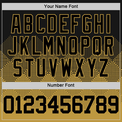 Custom Black Old Gold Gradient Square Shapes Round Neck Sublimation Basketball Suit Jersey - Sky-Custom