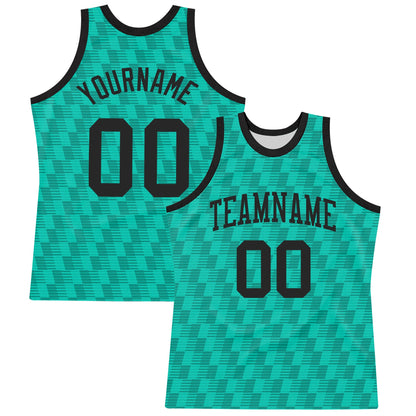 Custom Teal White Line Round Neck Sublimation Basketball Suit Jersey - Sky-Custom