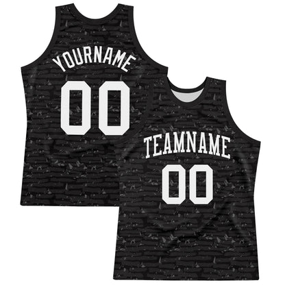 Custom Black White Fragment Art Round Neck Sublimation Basketball Suit Jersey - Sky-Custom