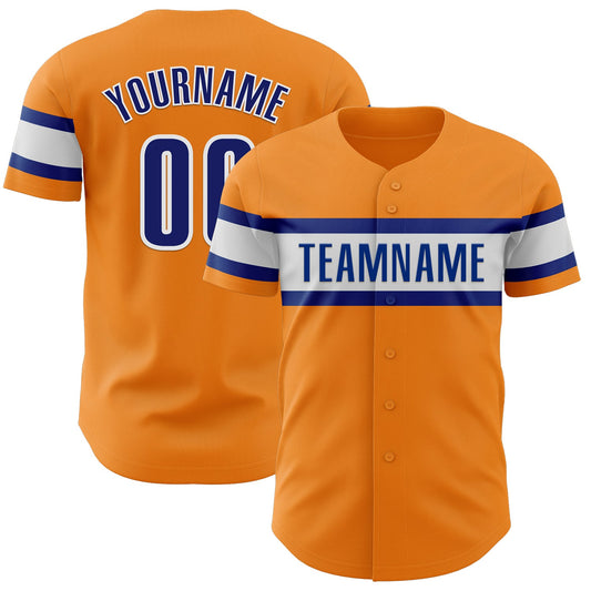 Custom Bay Orange Royal-White Authentic Baseball Jersey - Sky-Custom