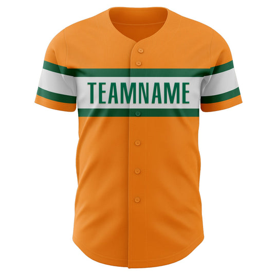 Custom Bay Orange Kelly Green-White Authentic Baseball Jersey - Sky-Custom