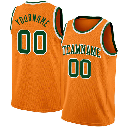 Custom Bay Orange Green-White Authentic Basketball Jersey - Sky-Custom