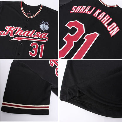 Custom Black Crimson-City Cream Authentic Baseball Jersey - Sky-Custom