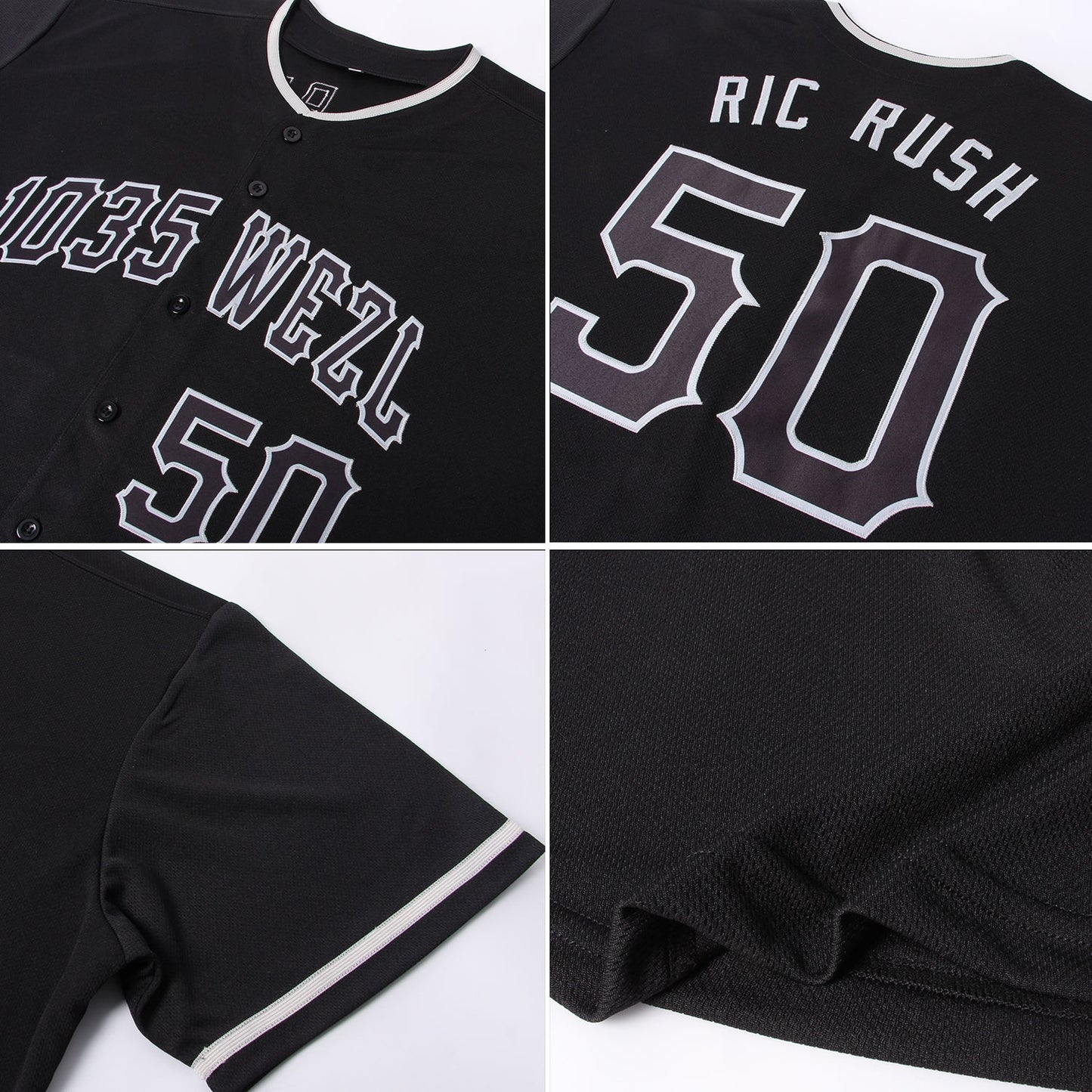 Custom Black Black-Gray Authentic Baseball Jersey - Sky-Custom