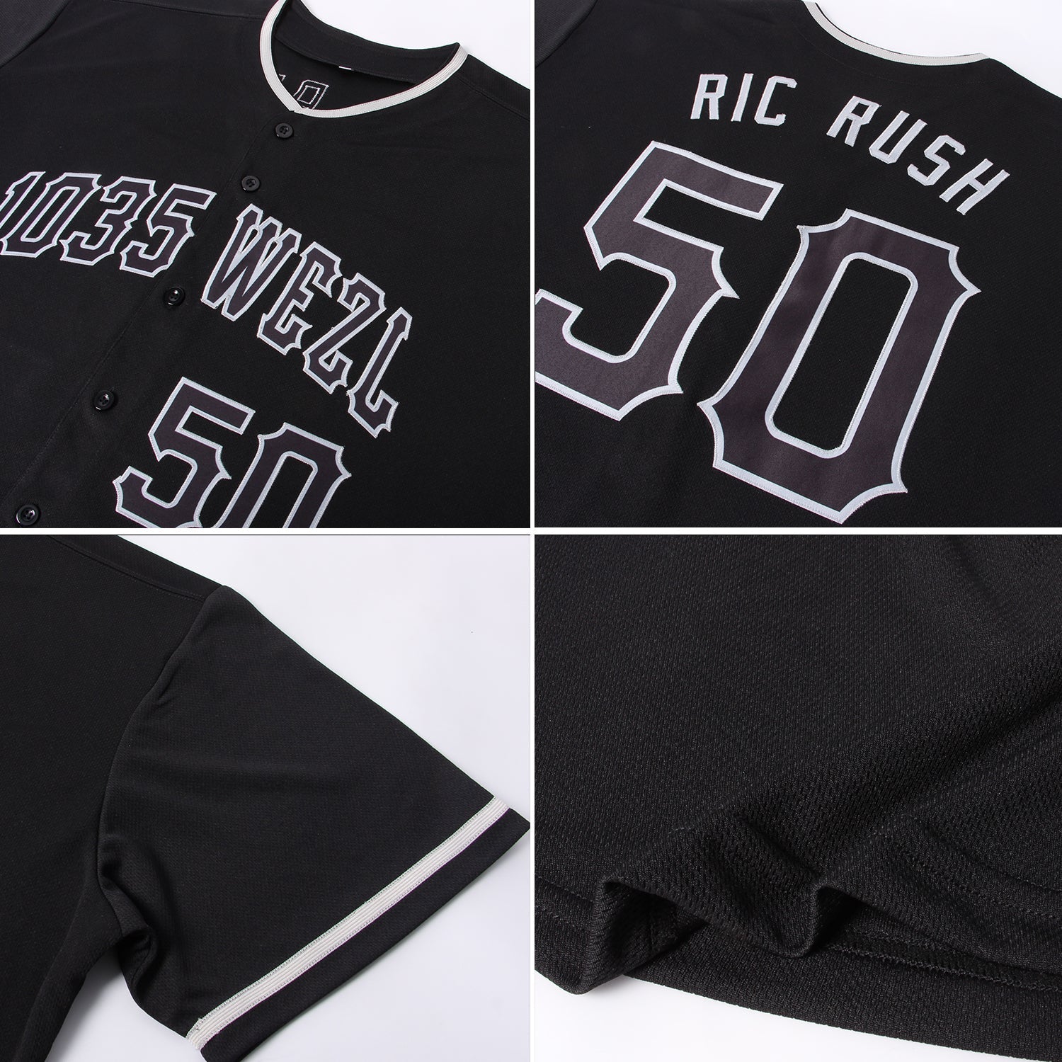 Custom Black Black-Gray Authentic Baseball Jersey - Sky-Custom
