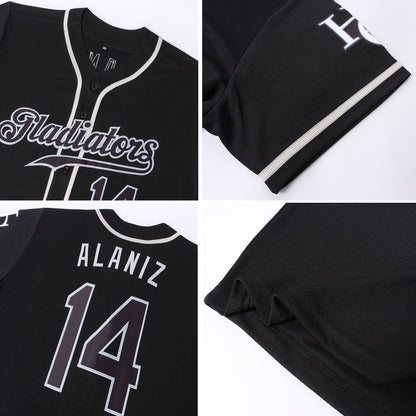 Custom Black Black-Gray Authentic Baseball Jersey - Sky-Custom