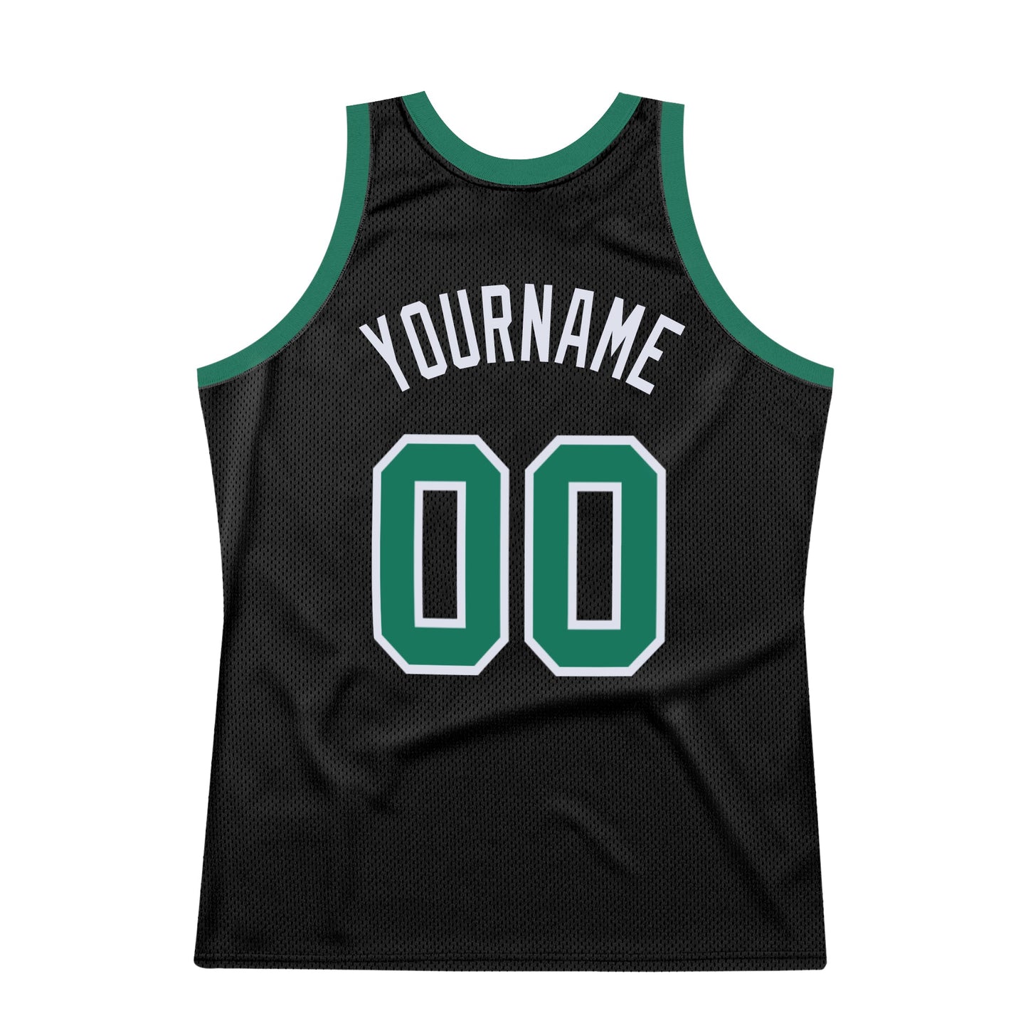 Custom Black Kelly Green-White Authentic Throwback Basketball Jersey - Sky-Custom