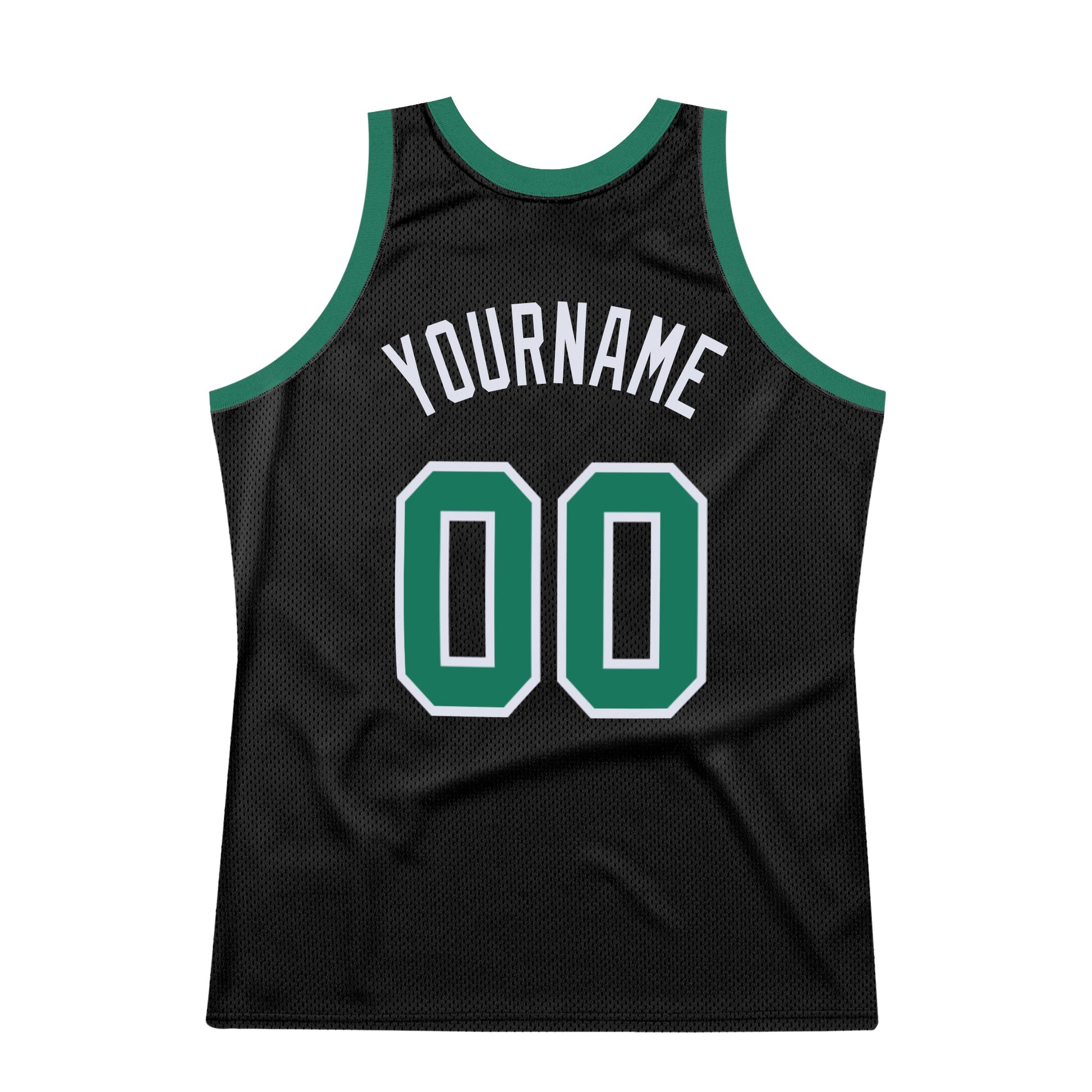 Custom Black Kelly Green-White Authentic Throwback Basketball Jersey - Sky-Custom