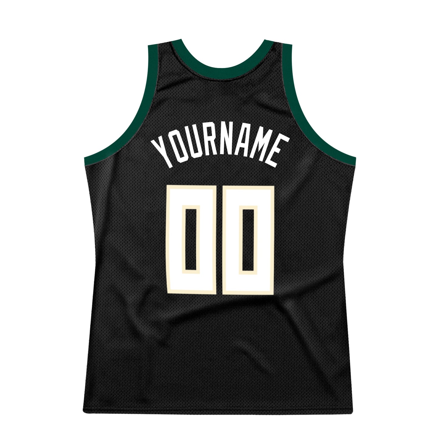 Custom Black White-Hunter Green Authentic Throwback Basketball Jersey - Sky-Custom