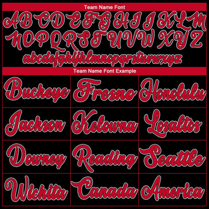 Custom Black Red-White Authentic Throwback Basketball Jersey - Sky-Custom