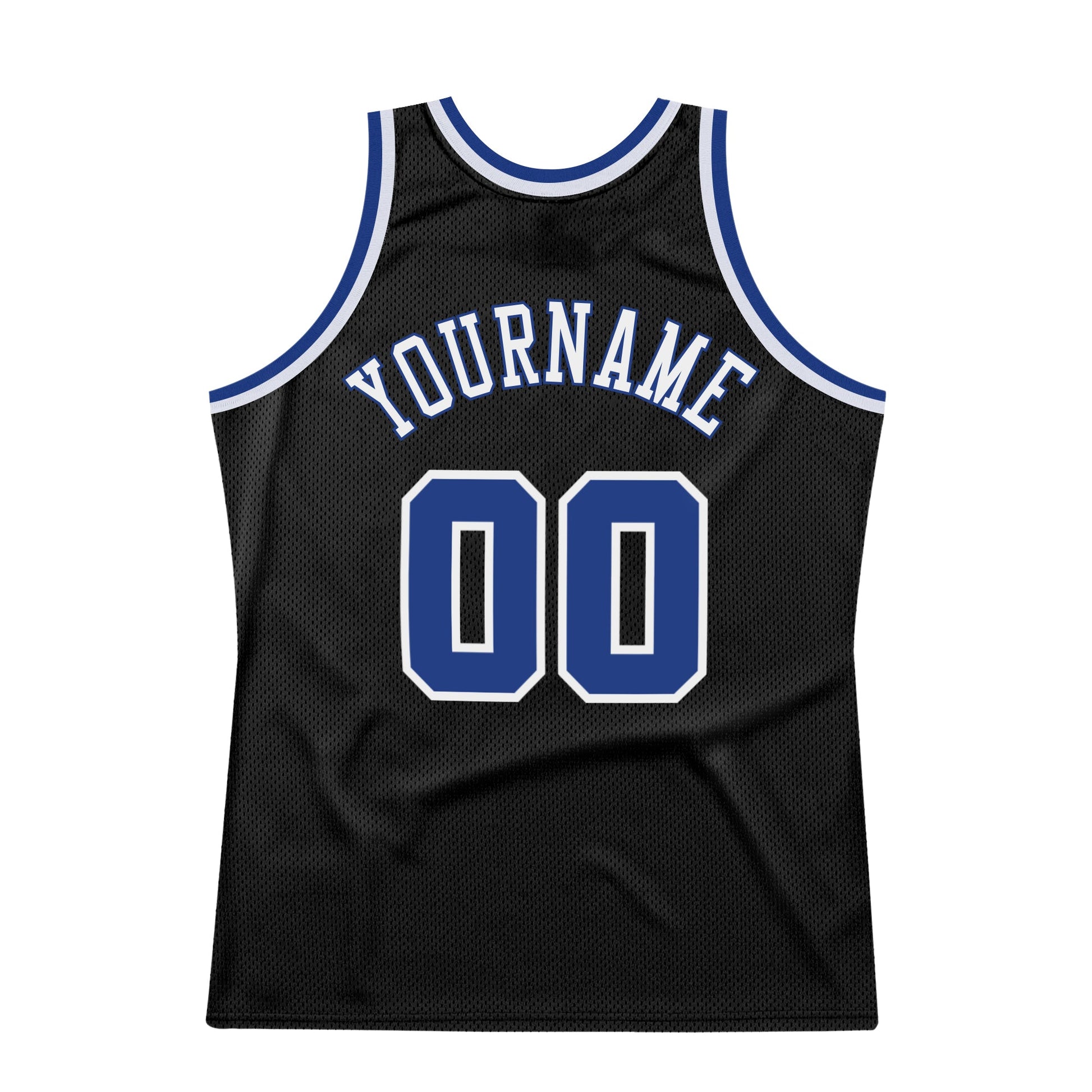 Custom Black Royal-White Authentic Throwback Basketball Jersey - Sky-Custom