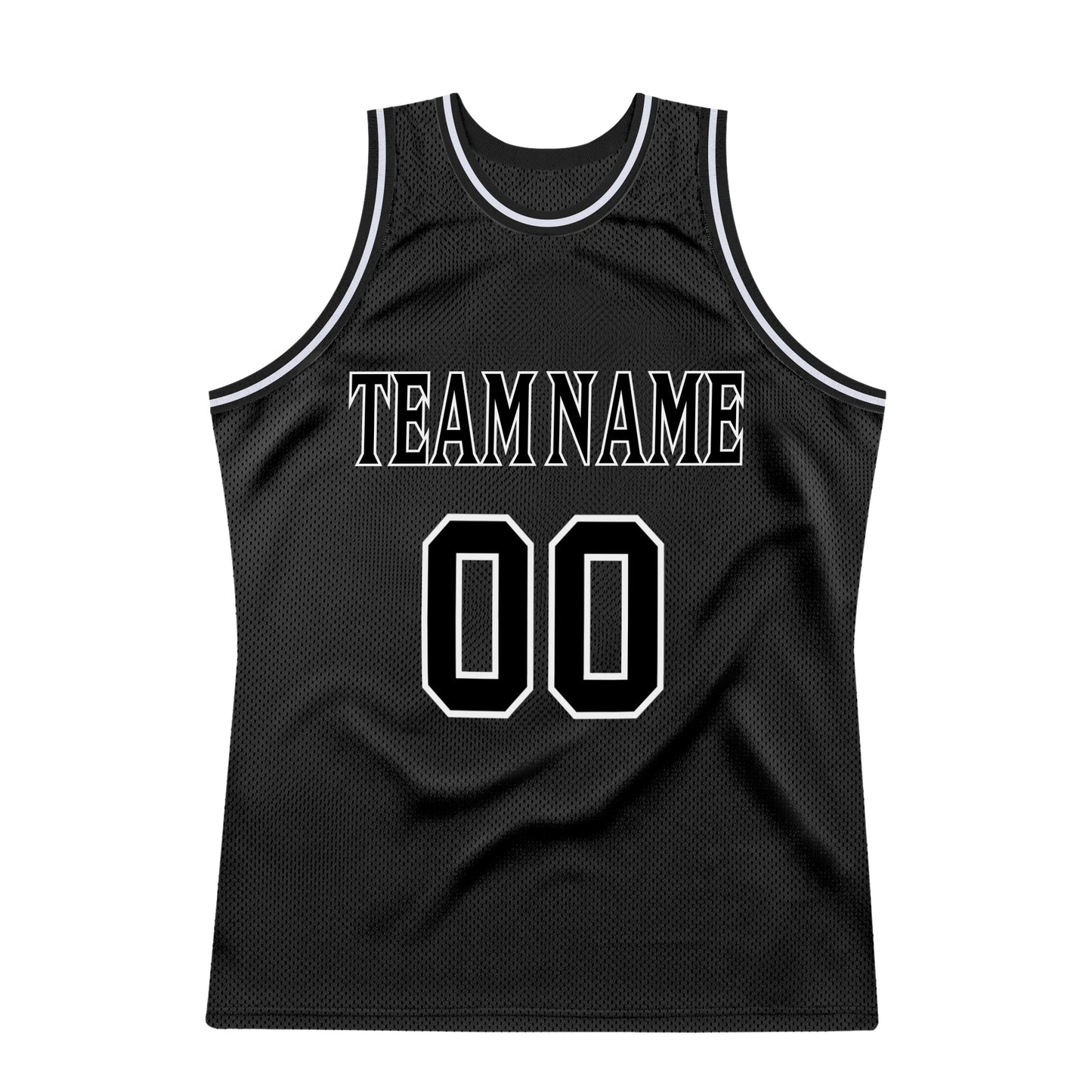 Custom Black Black-White Authentic Throwback Basketball Jersey - Sky-Custom