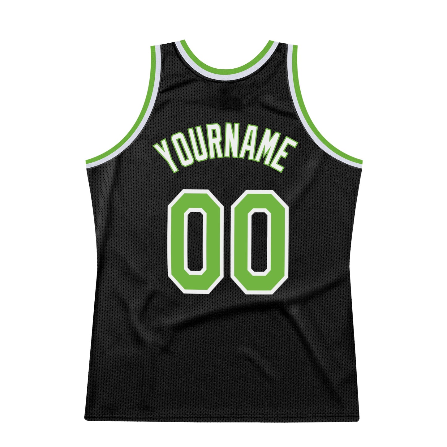 Custom Black Neon Green-White Authentic Throwback Basketball Jersey - Sky-Custom