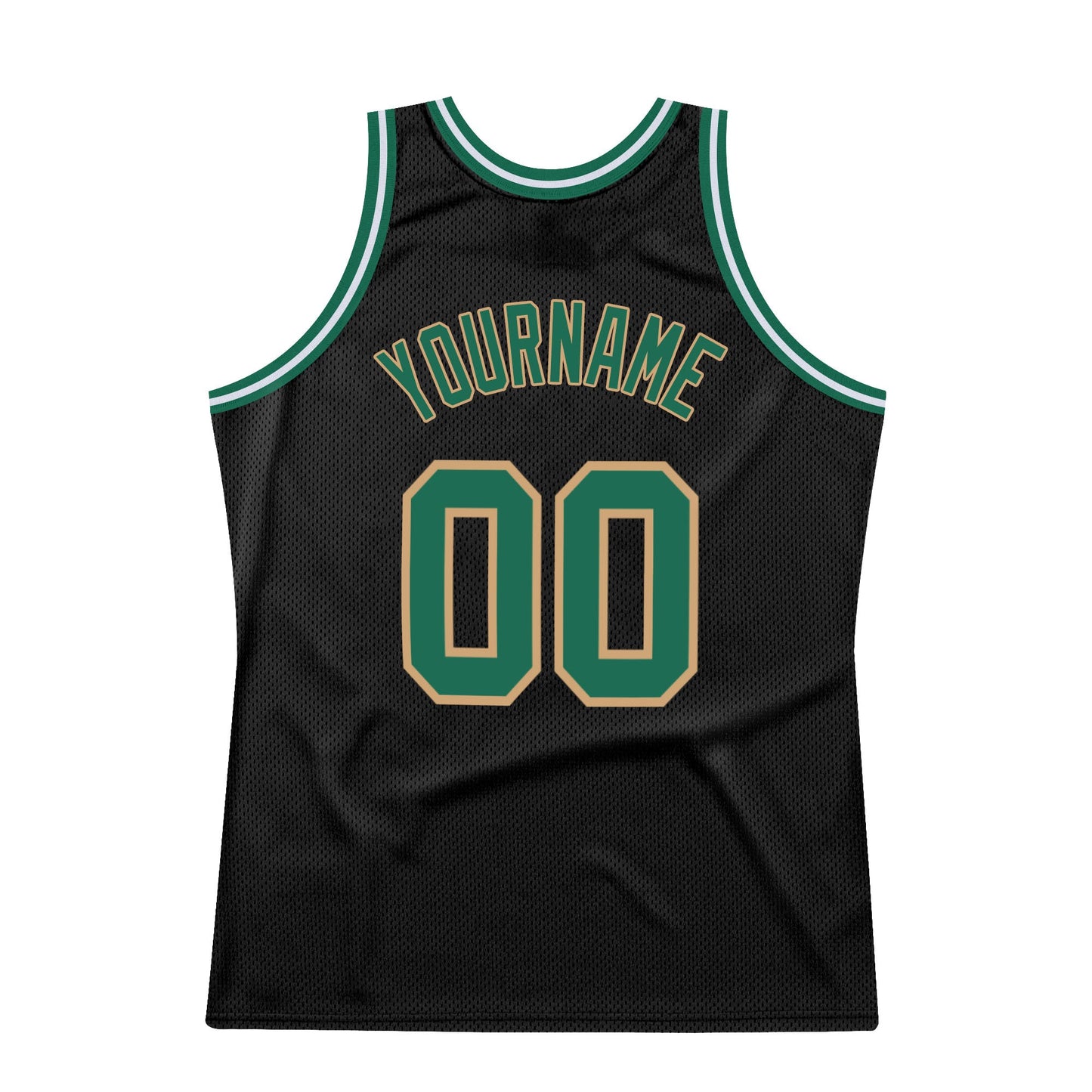 Custom Black Kelly Green-Old Gold Authentic Throwback Basketball Jersey - Sky-Custom