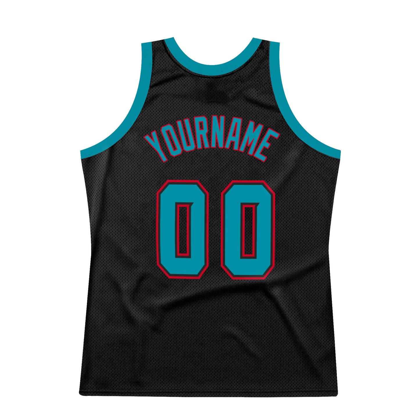 Custom Black Teal-Red Authentic Throwback Basketball Jersey - Sky-Custom