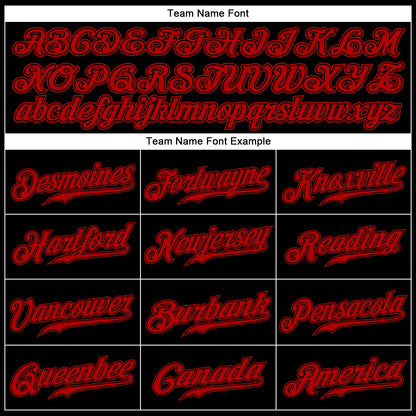 Custom Black Red Authentic Baseball Jersey - Sky-Custom