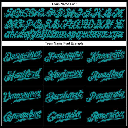 Custom Black Teal Authentic Baseball Jersey - Sky-Custom