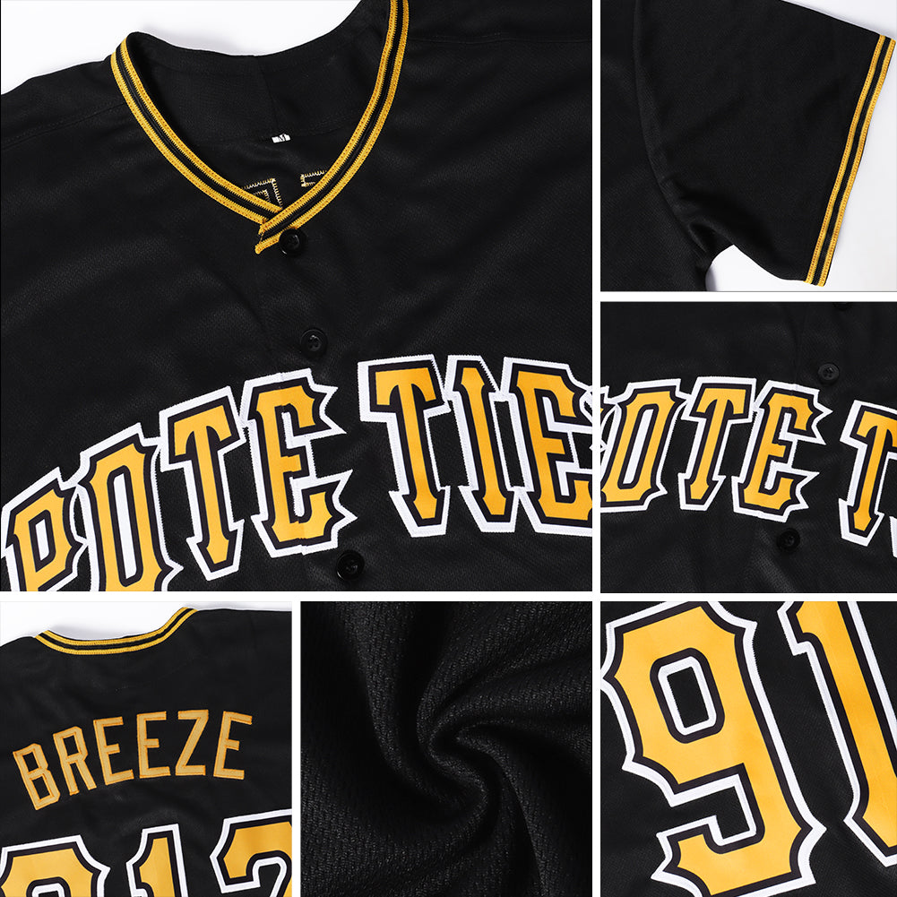 Custom Black Black-Neon Green Authentic Baseball Jersey - Sky-Custom
