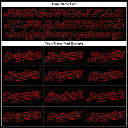Custom Black Black-Red Authentic Baseball Jersey - Sky-Custom