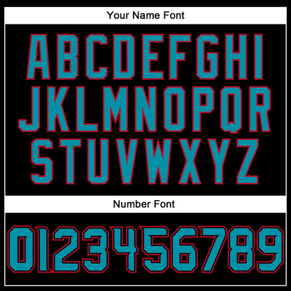 Custom Black Teal-Red Authentic Baseball Jersey - Sky-Custom